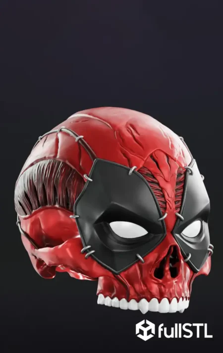 Skullified Deadpool Helmet Mask Cosplay STL 3D Print Model