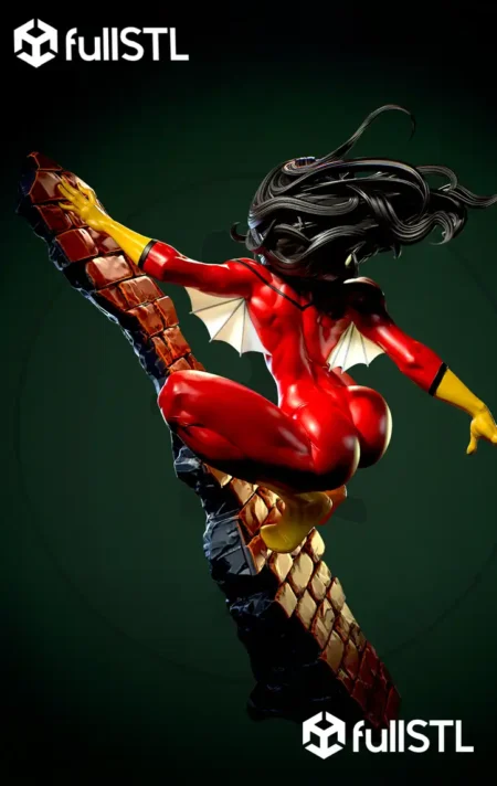 Spider Woman Statue STL 3D Print Model