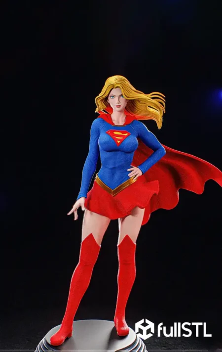 Supergirl Cartoon Style STL 3D Print Model
