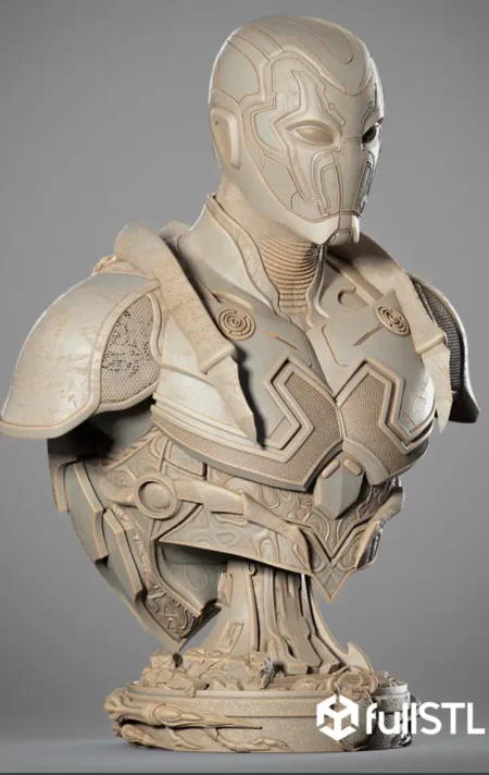 Blue Beetle Portrait Bust STL 3D Print Model