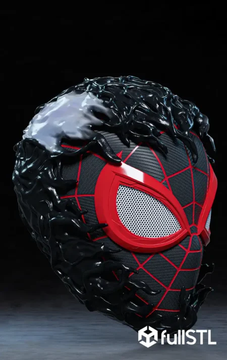 Cosplay STL Files Miles Morales SpiderMan 2 Mask 3D Print Model