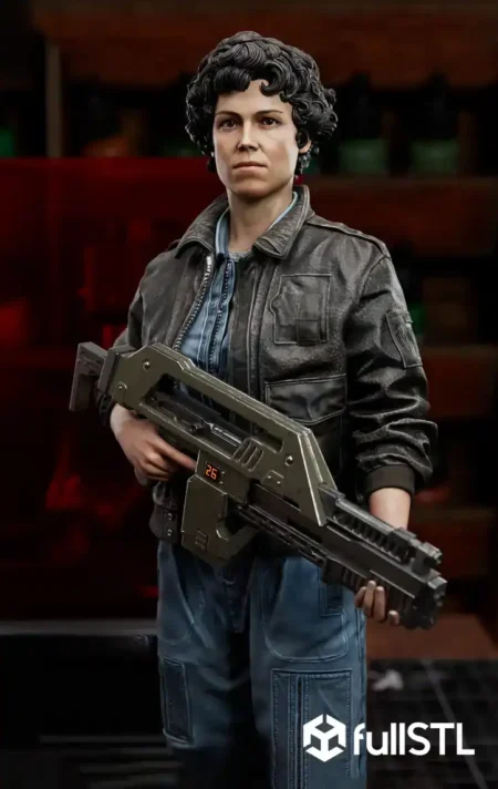Ellen Ripley with Gun STL 3D Print Model