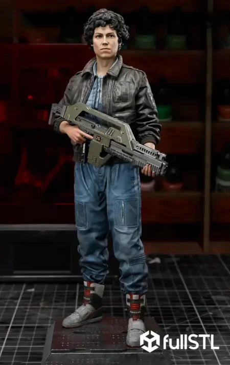 Ellen Ripley with Gun STL 3D Print Model