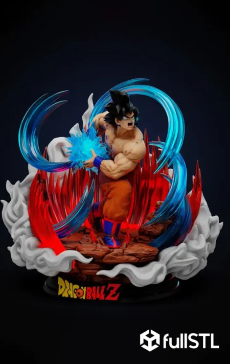 Goku Kaio Ken Shirtless STL 3D Print Model