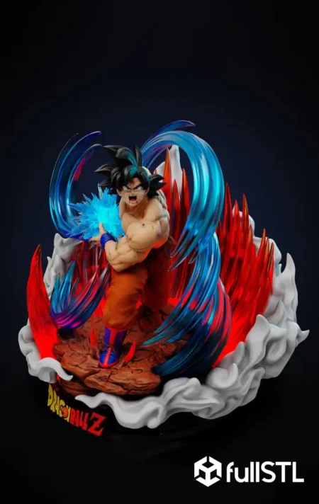 Goku Kaio Ken Shirtless STL 3D Print Model
