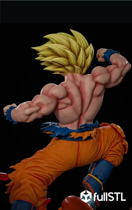 Goku in Battle Broken Base STL 3D Print Model