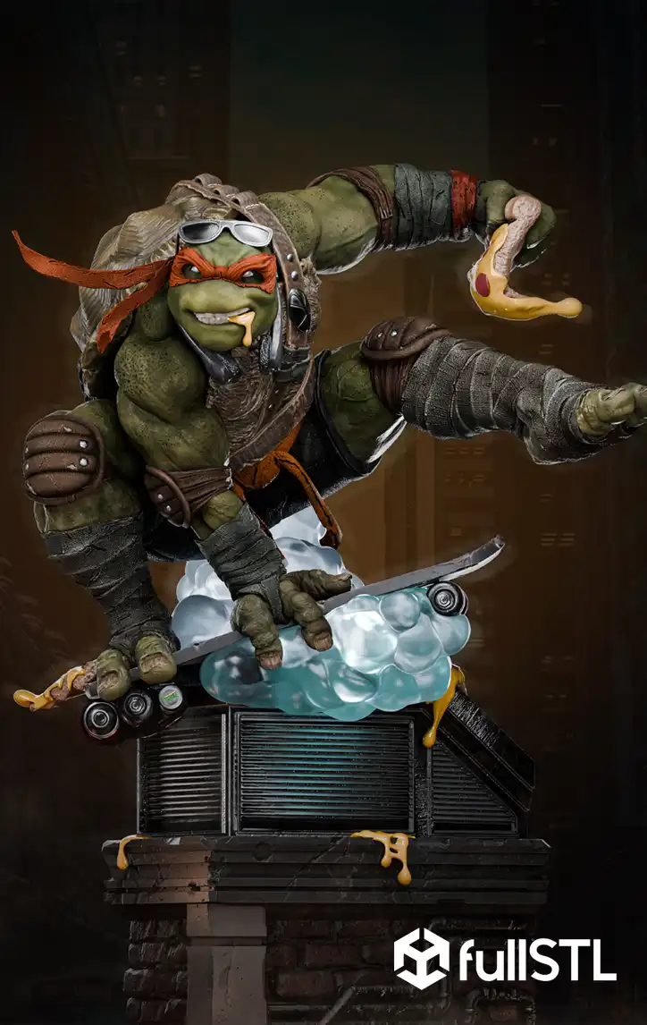 Michelangelo Skateboard STL 3D Print Model