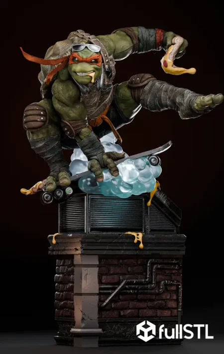 Michelangelo Skateboard STL 3D Print Model