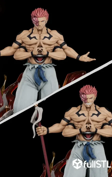 Ryomen Sukuna with Smile Face STL 3D Print Model