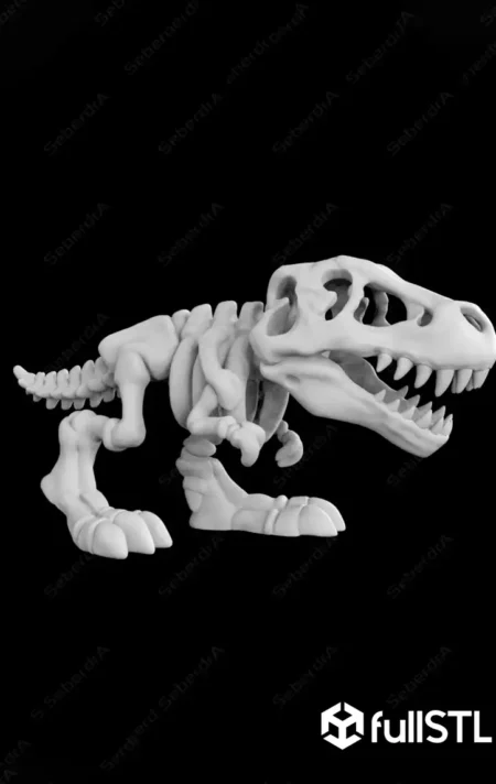 T-Rex Skeleton Articulated Flexi STL 3D Print Model