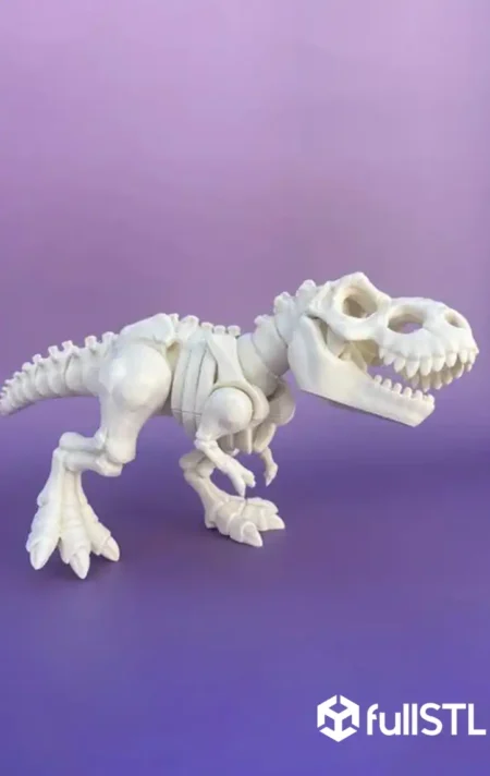 T-Rex Skeleton Articulated Flexi STL 3D Print Model