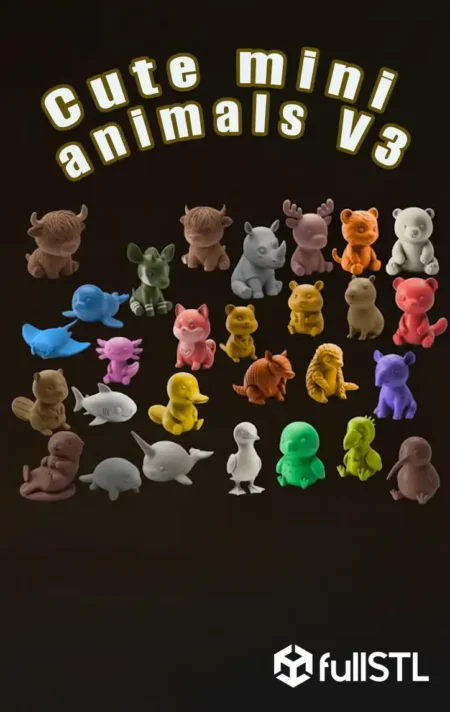 Mini Animals Pack V3 STL 3D Print Model