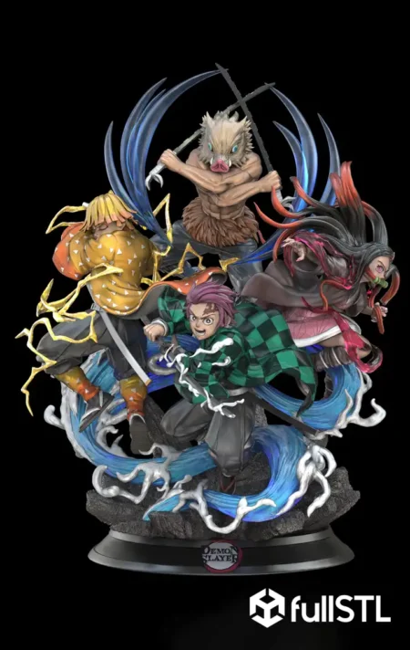 Kimetsu no Yaiba STL File, FullSTL Demon Slayer Model, Anime Figure STL 3D Print, Demon Slayer Statue Model, Hashira STL 3D Print, Epic Anime 3D Model