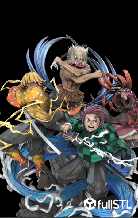 Kimetsu no Yaiba STL File, FullSTL Demon Slayer Model, Anime Figure STL 3D Print, Demon Slayer Statue Model, Hashira STL 3D Print, Epic Anime 3D Model
